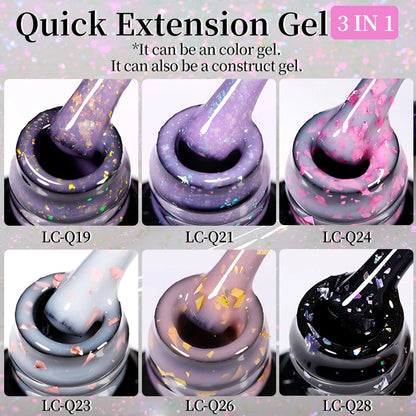 7ML Pink Glitter Quick Extension Gel Nail Polish