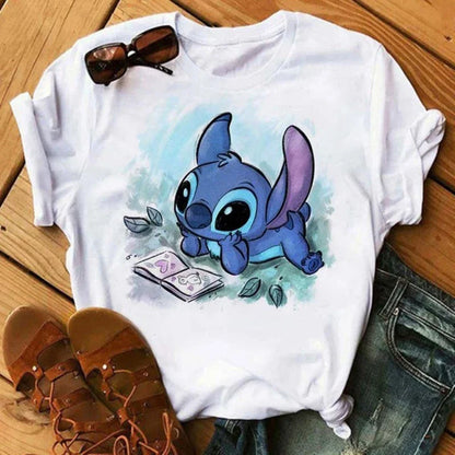 stitch T Shirt Women Summer Tops Cartoon