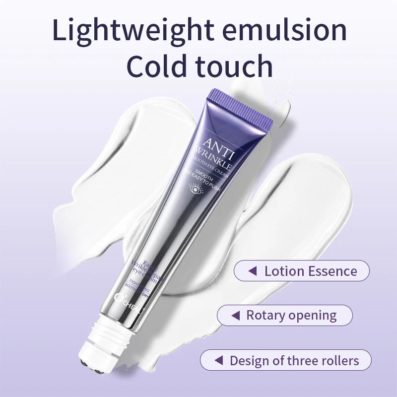 O'CHEAL Anti Wrinkle Anti Dark Circle Eye Cream Roller Massager Moisturizing Eye Bags Anti Aging Hyaluronic Acid Eye Skin Care