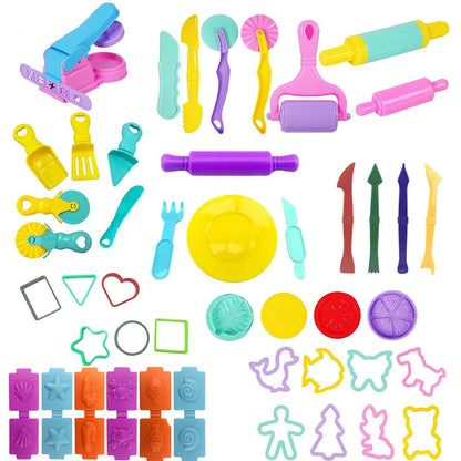 Children DIY Plasticine Mold Modeling Clay Accessories Play Dough Tool Kit Plastic Set Knife Mold Kids Educational Toys Gifts