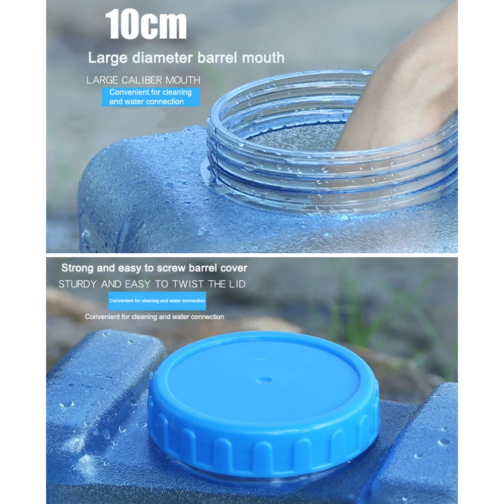 18/20/22L Car Water Buckets Food Grade Water Storage Tanks Driving Pure Car Water Tank Container with Faucet for Outdoor Camping