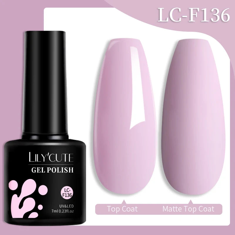 LILYCUTE 8ML Clear White Pink Non Stick Hand Solid Extension Gel Nail Polish