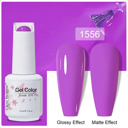 Clou Beaute Gel Nail Polish Pretty Color Salon Professional Sugar Nails Art Gels Varnish Soak Off UV LED 15ml Gel Polish Lacquer