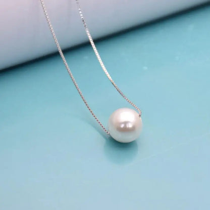 Real 925 Sterling Silver Fashion Synthesis Pearl Charm Clavicle Necklace For Women Wedding Party Fine Jewelry DA1593