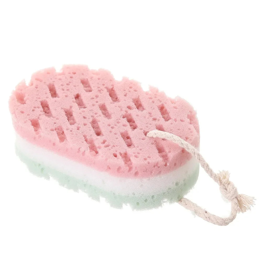 3 Layer Sponge Bath Towel Body Scrub Massage Brush Deep Cleaning Washcloth Skin Scrubber Exfoliating Skincare Shower Accessories