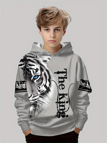 Boys Hoodies Long Sleeve 3D Tigers Print