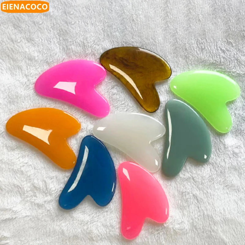 Heart Shape SPA Massage Durable Resin Gua sha Scraping Massage Scraper Face Massager Acupuncture Guasha Board Massager for face