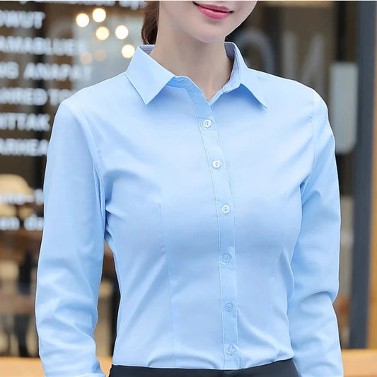 Women Shirts Blouses Women White Shirt Long Sleeve Blouse Female Tops OL Basic Shirt Blouses 2023 Fashion Elegant Woman Clothing