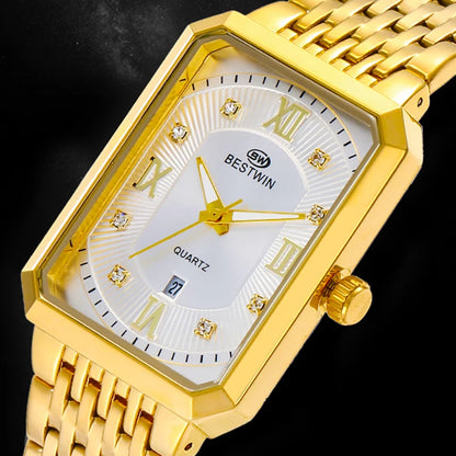 Square Men Gold Wrist Watches 2024 Rose Gold Stainless Steel Men Watches for Male Clock Date Relogio Masculino Luxury Brand Top