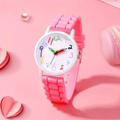 New Women's Watch Bracelet Set Lady Digital Quartz  & 5PCS Colourful   Gift for Women  Girls