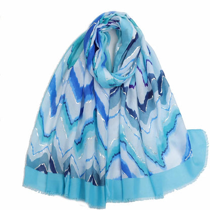 Newest Vintage Printing With Sliver Foiled Luxury Brand Woman Scarf Female Designer Shawls