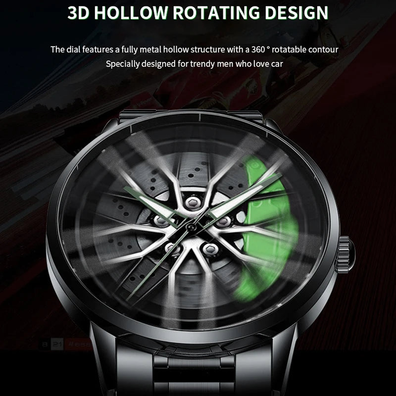 Rotation Men Watches 2024 Top Brand Luxury Wheel Design Style Men Watches For Male Clock Dropshipping relogio masculino Watches