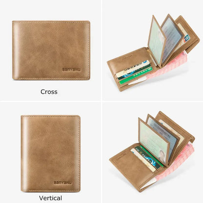 Cross Vertical Wallets for Women Genuine Leather