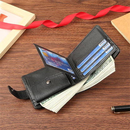 New Men Short Bifold PU Leather Wallet