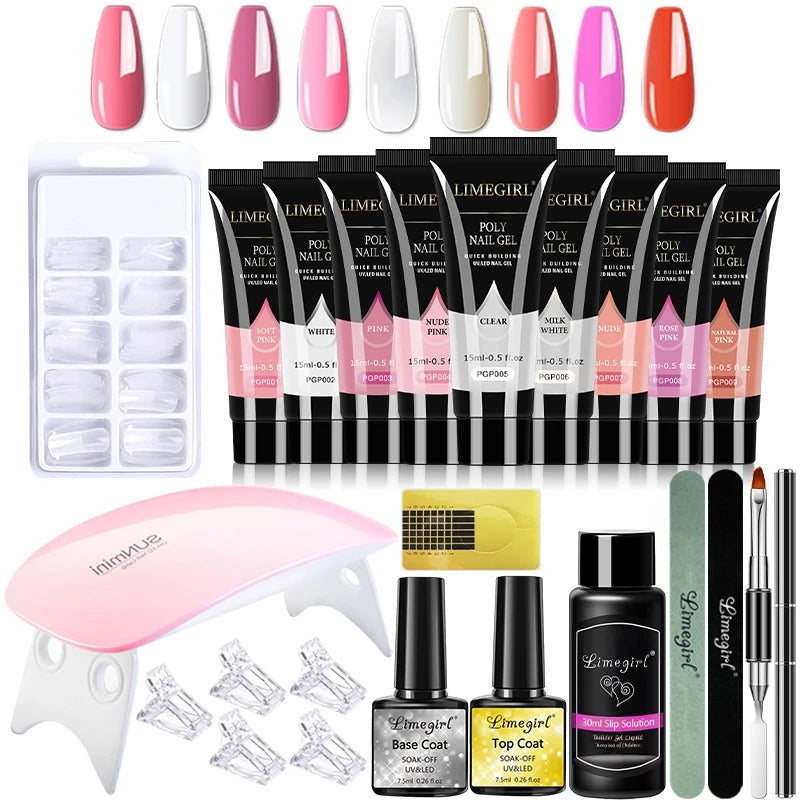 15ml Nail Gel Kit For Quick Extension Nail Art Polymer Gel Nail Tools Finger Extension Acrylic Solution Gel Polish Nail Art Kit