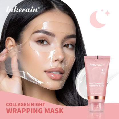 Night Collagen Wrapping Mask Rejuvenation Moisturizing Brightening Korean Face Mask Make Glowy Skin Elasticity Facial Mask