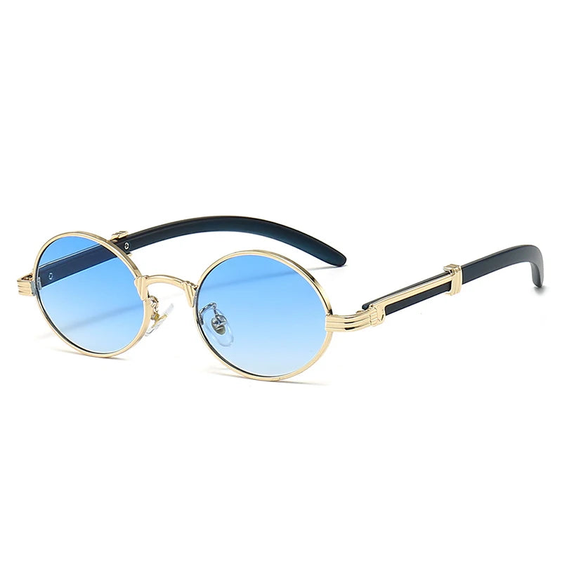 Sexy Brand Oval Sunglasses Women Fashion Punk Round Sun Glasses For Female Sexy Ladies Metal Small Frame Eyewear Shades Oculus