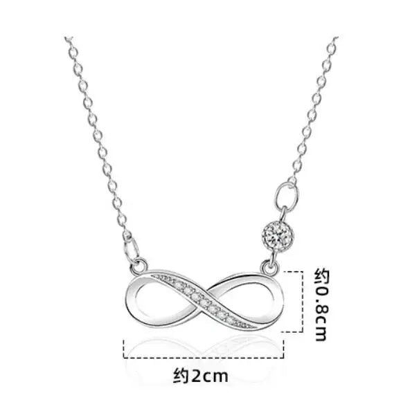 925 Sterling Silver Fine Jewelry Best Friend Forever Infinity Love Pendant Necklaces for Women Gifts Silver Chain