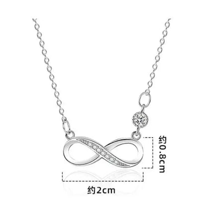 925 Sterling Silver Fine Jewelry Best Friend Forever Infinity Love Pendant Necklaces for Women Gifts Silver Chain