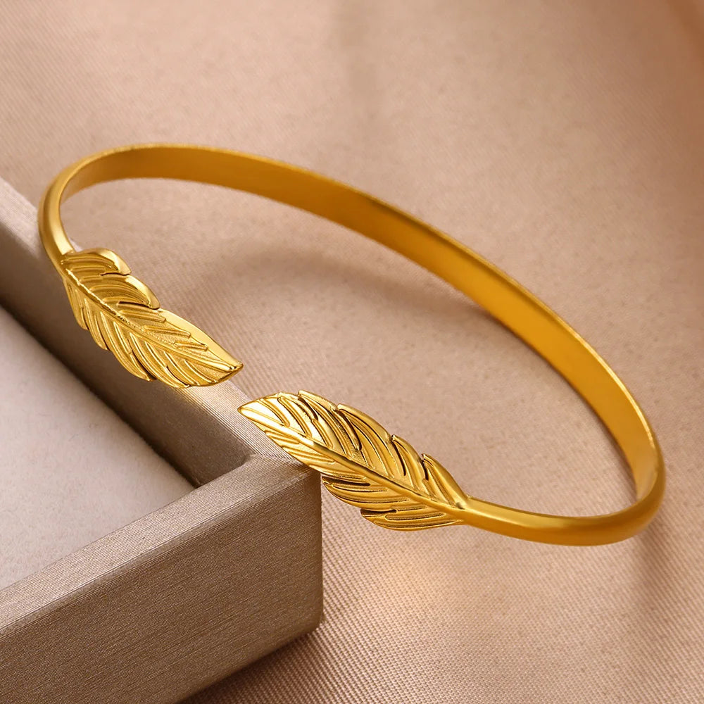 Punk Snake Cuff Bracelet on Hand For Women Stainless Steel Gold Color Adjustable Open Bangle 2024 New Party Jewelry Gift