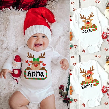 Custom Name Baby Christmas Bodysuits Outfits