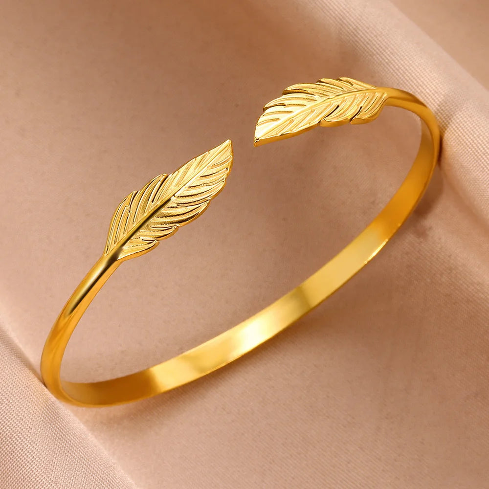 Punk Snake Cuff Bracelet on Hand For Women Stainless Steel Gold Color Adjustable Open Bangle 2024 New Party Jewelry Gift