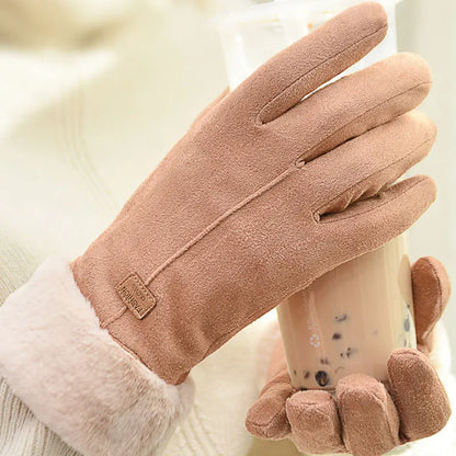 New Fashion Gloves Autumn Winter Cute Furry Warm Mitts Full Finger Mittens Women Outdoor Sport Female Gloves Screen