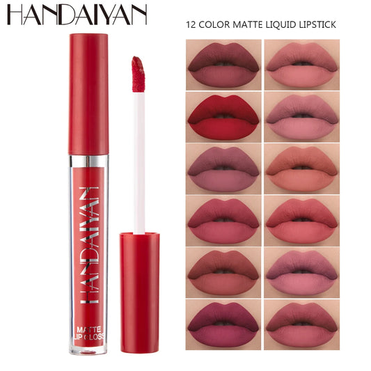 HANDAIYAN Matte Liquid Lipstick Long-Lasting Non-Stick Cup Not Fade Waterproof Lipgloss Women Makeup Cosmetics