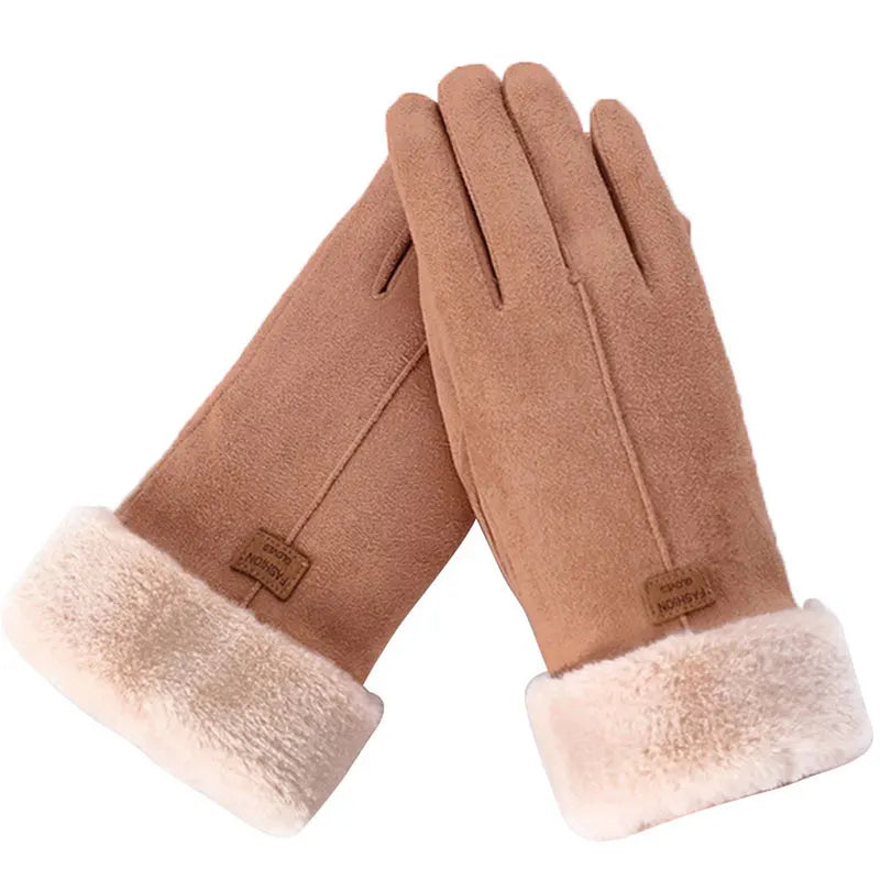 New Fashion Gloves Autumn Winter Cute Furry Warm Mitts Full Finger Mittens Women Outdoor Sport Female Gloves Screen