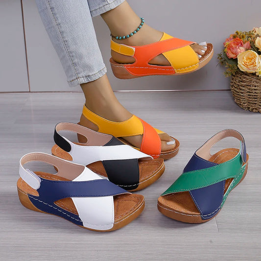 Women Platform Sandals Summer 2024 New Mix Color Sandals Luxury Designer Shoes for Women Casual Beach Sandals Sandalias De Mujer