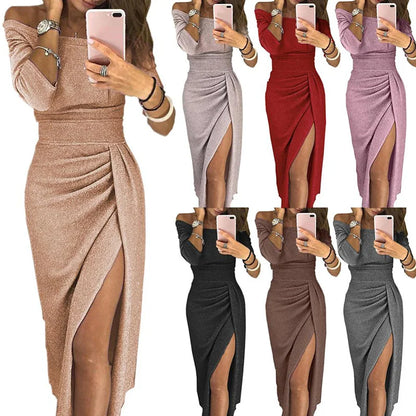 Spring Summer Women Clothes 2022 Elegant Long Dress Sexy Club Dress Evening Party Women Dresses Off Shoulder High Waist Vestido