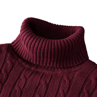 New Winter Warm Turtleneck Sweater Casual Men's Rollneck Warm Knitted Sweater Keep Warm Men Jumper  Knit Woolen Sweater