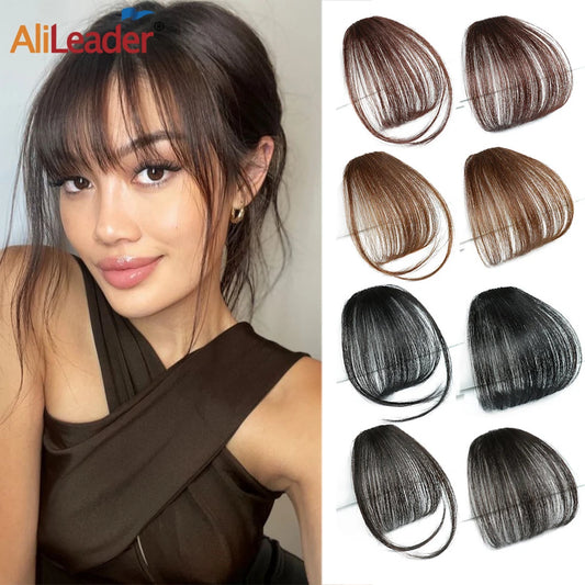 Cheap Fake Air Bangs Synthetic Hair Extension Soft Light Air Hair Bangs Clip On Hair Extension  False Straight Hair Bangs Fringe