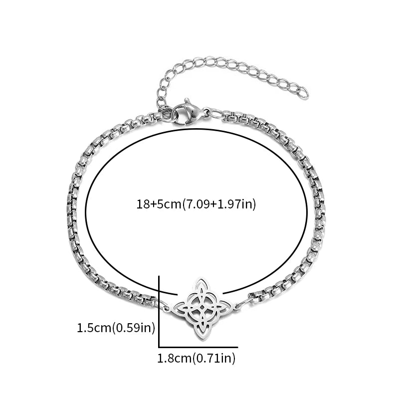 Exquisite Stainless Steel Witch Knot Bracelet