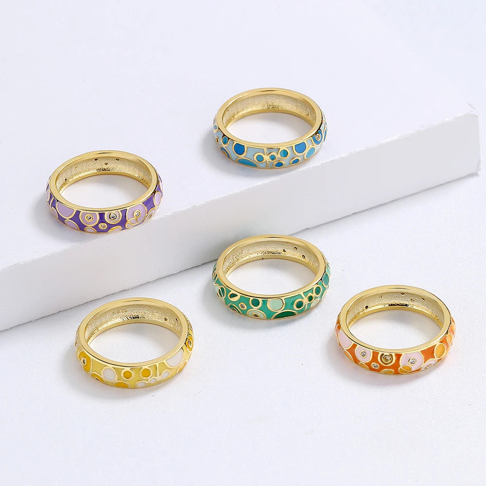 Classic Rings for Women 925 Silver Colorful Rings Bright Handmade Enamel Jewelry New Wedding Women's Rings Luxury Jewelry