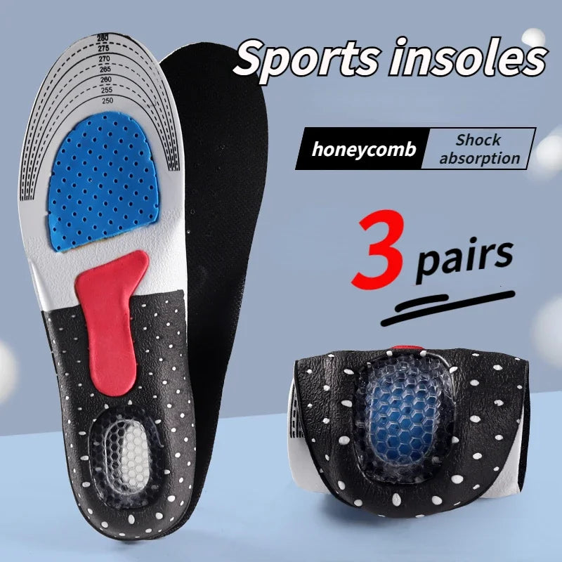 Orthopedic Insoles for Man Women Memory Foam Cushion Gel Insole Silicone Arch Support Pads Sport Shoe Pad Soft Running Insert