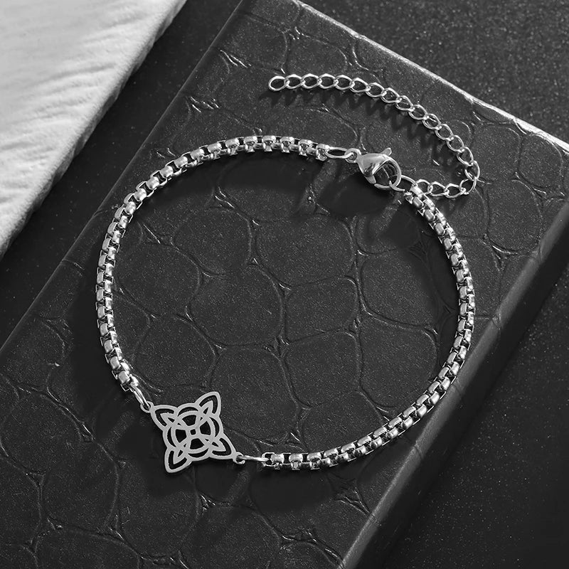 Exquisite Stainless Steel Witch Knot Bracelet