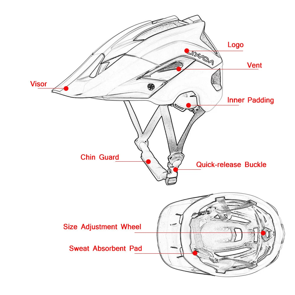 Lixada Ultralight Mountain Bike Helmet Men Cycling Bicycle Helmet Sports Safety Protective Helmet 13 Vents Bke Accesories