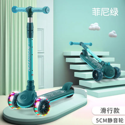 Children's Scooter Wholesale 2-12 Years Old Can Sit Perambulator Music Three Four-Wheel Scooter Scooter Children