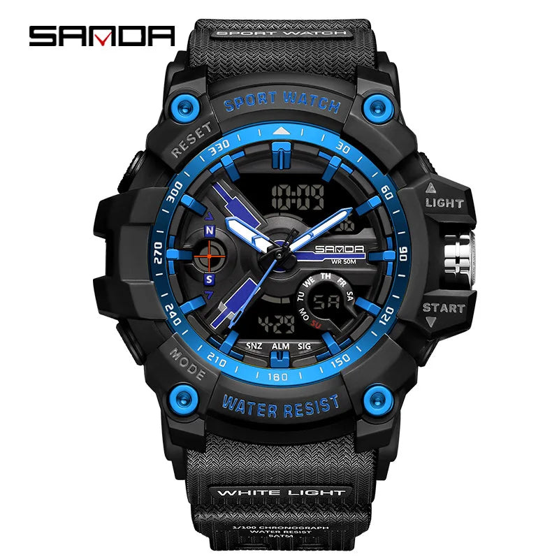 2024 Sports Digital Watches Men Dual Display Watches Quartz Waterproof Wristwatch Quartz Male Clcok Watch For relogio masculino