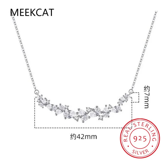 Moissanite Necklace for Woman Wedding Fine Jewelry 925 Sterling Sliver Plated 18k White Gold Necklace Colar de Prata