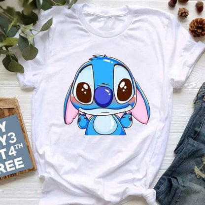 stitch T Shirt Women Summer Tops Cartoon