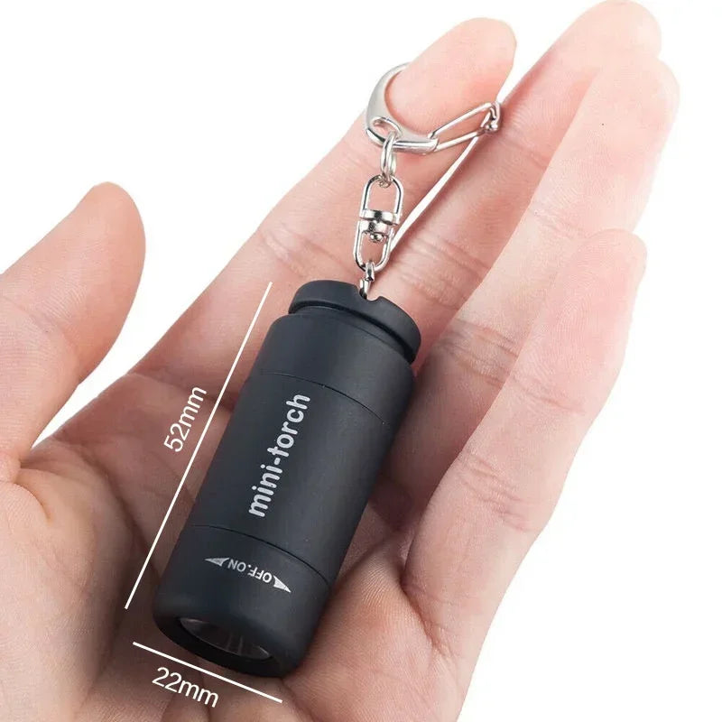 USB Rechargeable LED Multifunctional Strong Light Pocket Keychain Flashlight Waterproof Outdoor Hiking Camping Mini Flashlight