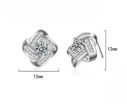 Earrings 2024 Trend New Infinity Love Four Leaves Clover Moissanite Stud Earrings 100% Sterling Silver Fine Jewelry for Girls