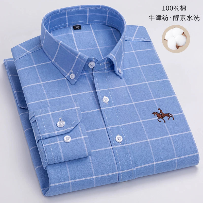 100% Cotton Oxford Men's Shirt Long Sleeve