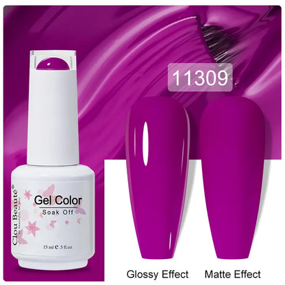 Clou Beaute Gel Nail Polish Pretty Color Salon Professional Sugar Nails Art Gels Varnish Soak Off UV LED 15ml Gel Polish Lacquer