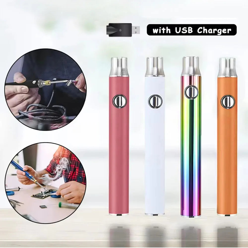 Portable Electric Soldering Iron Pen 350mAh Battery Welding Tool Kit 510 Thread Heat Tips Electronic Welding Solder Repair Tool