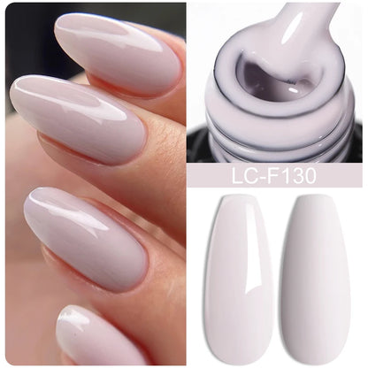 LILYCUTE 8ML Clear White Pink Non Stick Hand Solid Extension Gel Nail Polish