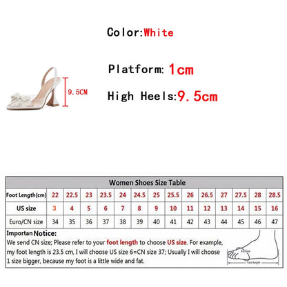 Liyke Fashion Design White Pearl Bowknot Women Pumps Sexy Pointed Toe High Heels Wedding Prom Shoe PVC Transparent Sandal Female