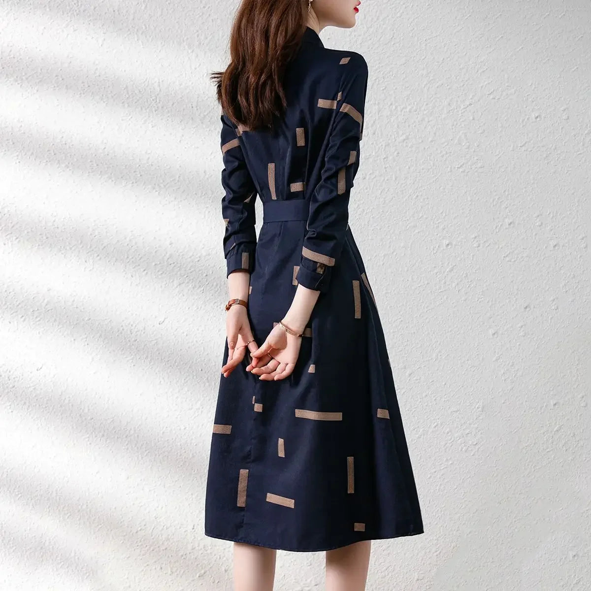 Spring Autumn Dresses for Women New In Midi Woman Long Sleeve Dress Casual Youth Korean Fashion Chic and Elegant Pretty Retro G